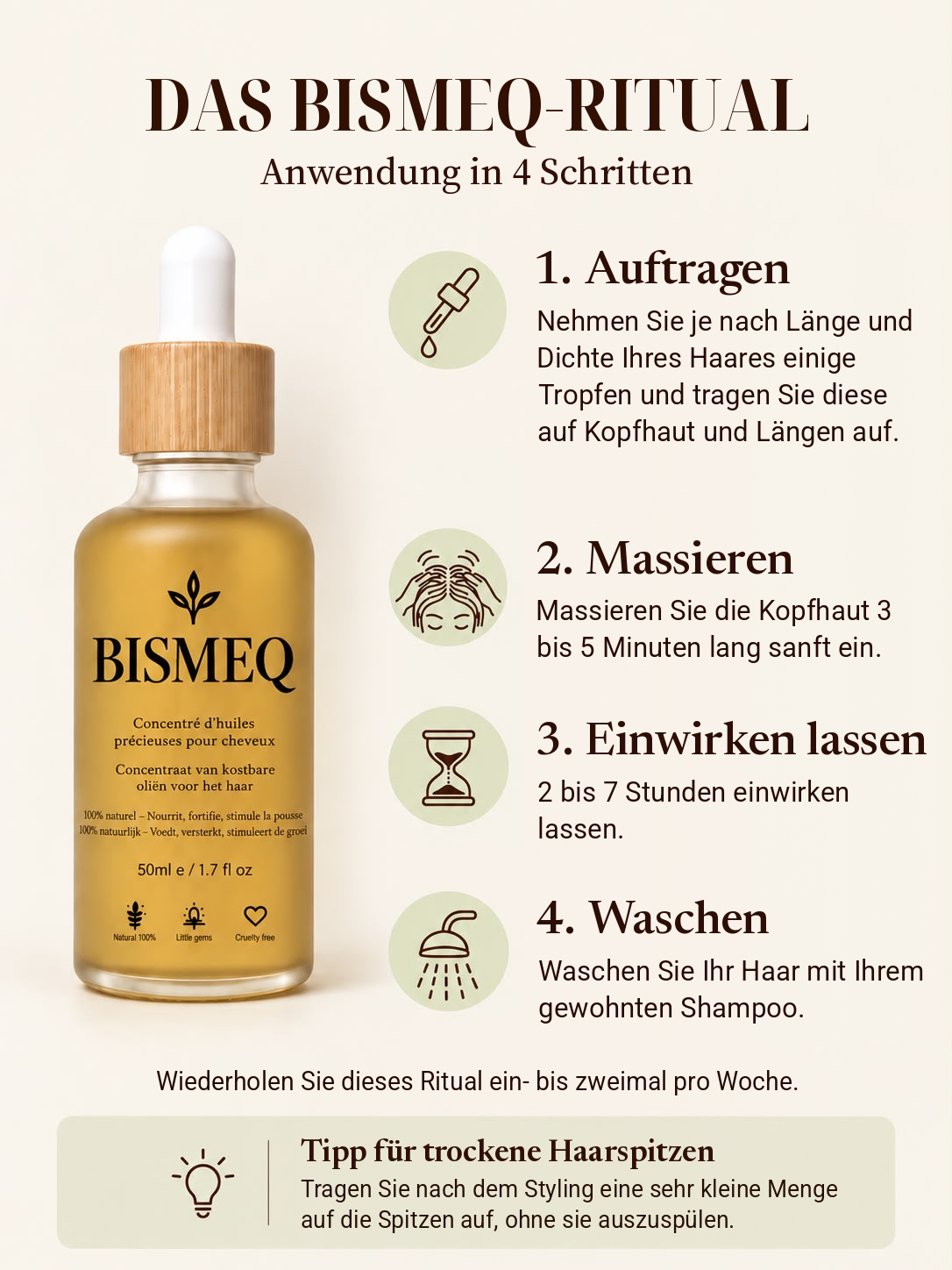 Konzentrat aus kostbaren Ölen für das Haar