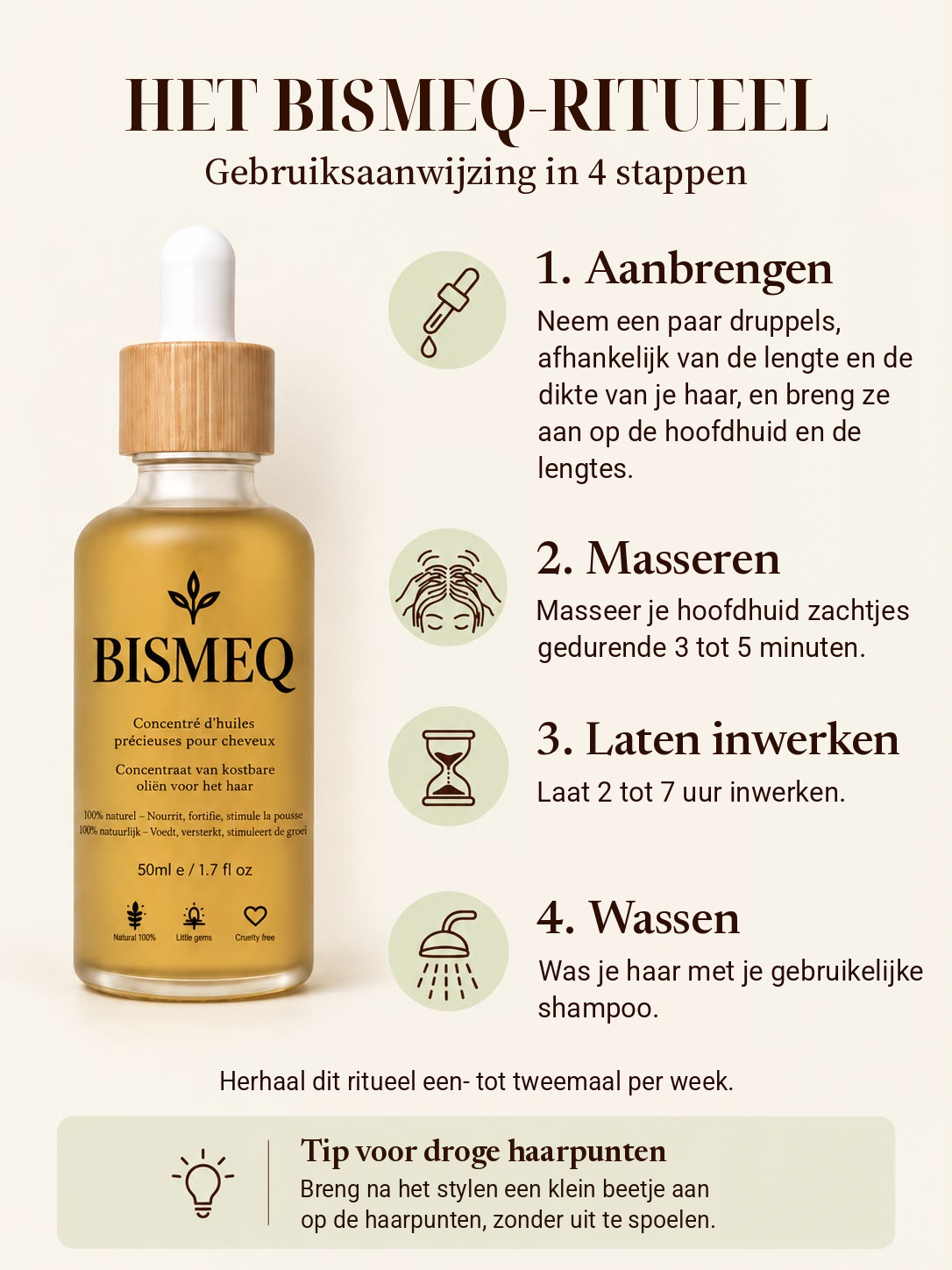 Concentraat van kostbare oliën voor het haar